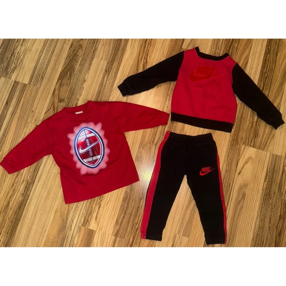 Nike Boys‎ 3T Cotton Outfit Sweatshirt Jogger Sweatpants VTG Long Sleeve Shirt